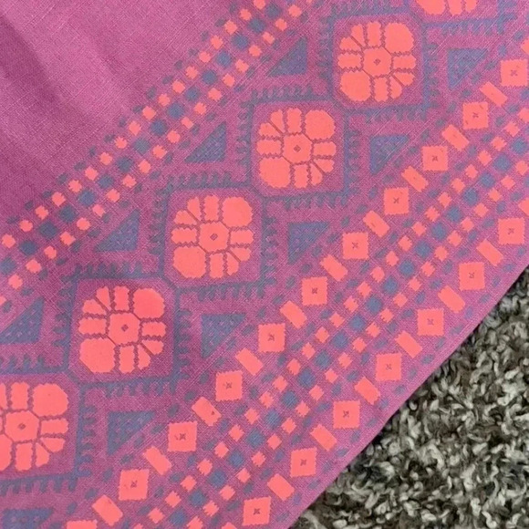 J. Crew Pink Linen Blend Mini Skirt Aztec Southwestern Boho Print Size 2 XS - Picture 3 of 5